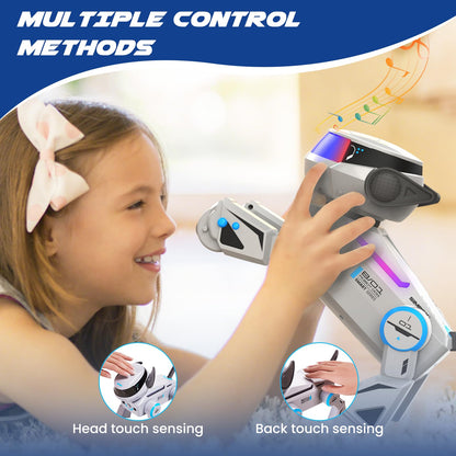 SIMREX Robot Dog Toys for Kids, Interactive Smart Robotic Dog with Touch Sensor, Bluetooth Remote Control, Dancing Tricks, LED Eyes, Birthday Gift for Boys and Girls(Grey)
