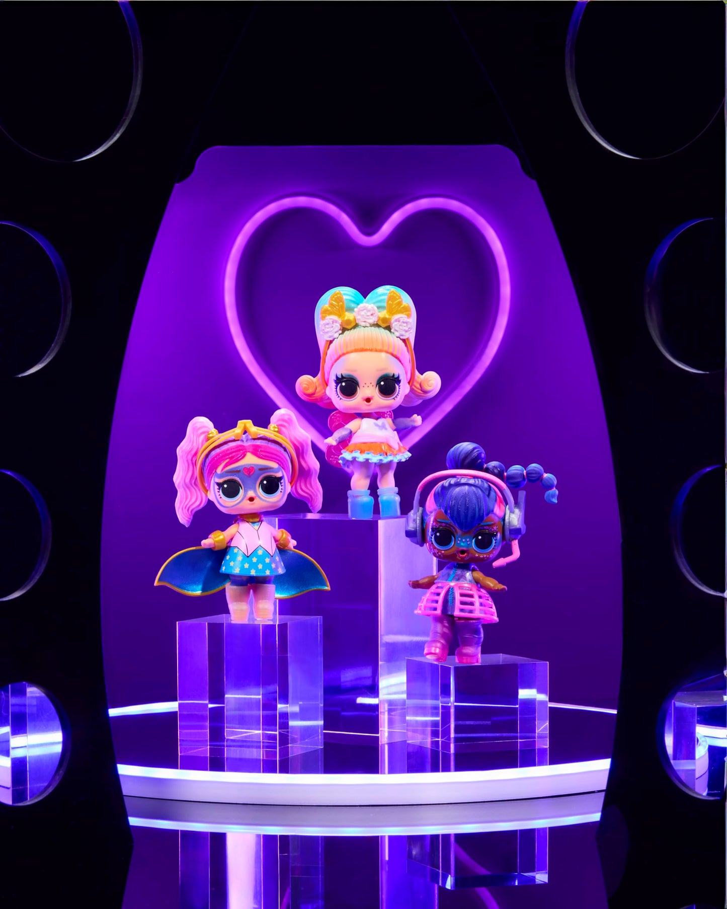 L.O.L. Surprise! Eye Spy Series Tots doll with blind packaging, color-change feature, fashions, and accessories.