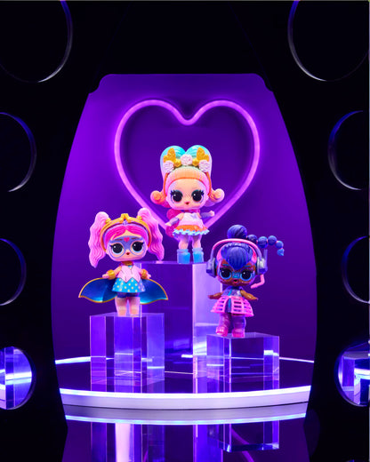 L.O.L. Surprise! Eye Spy Series Tots doll with blind packaging, color-change feature, fashions, and accessories.