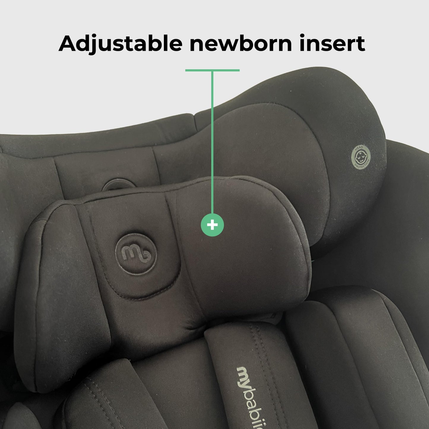 My Babiie MBCS300 Easy 360° Spin R129 Baby Car Seat – Top Tether, ISOFIX, Birth to 12yrs (40-150cm), i-Size, ERF, Group 0+/1/2/3, Rotating 360 Swivel - Black