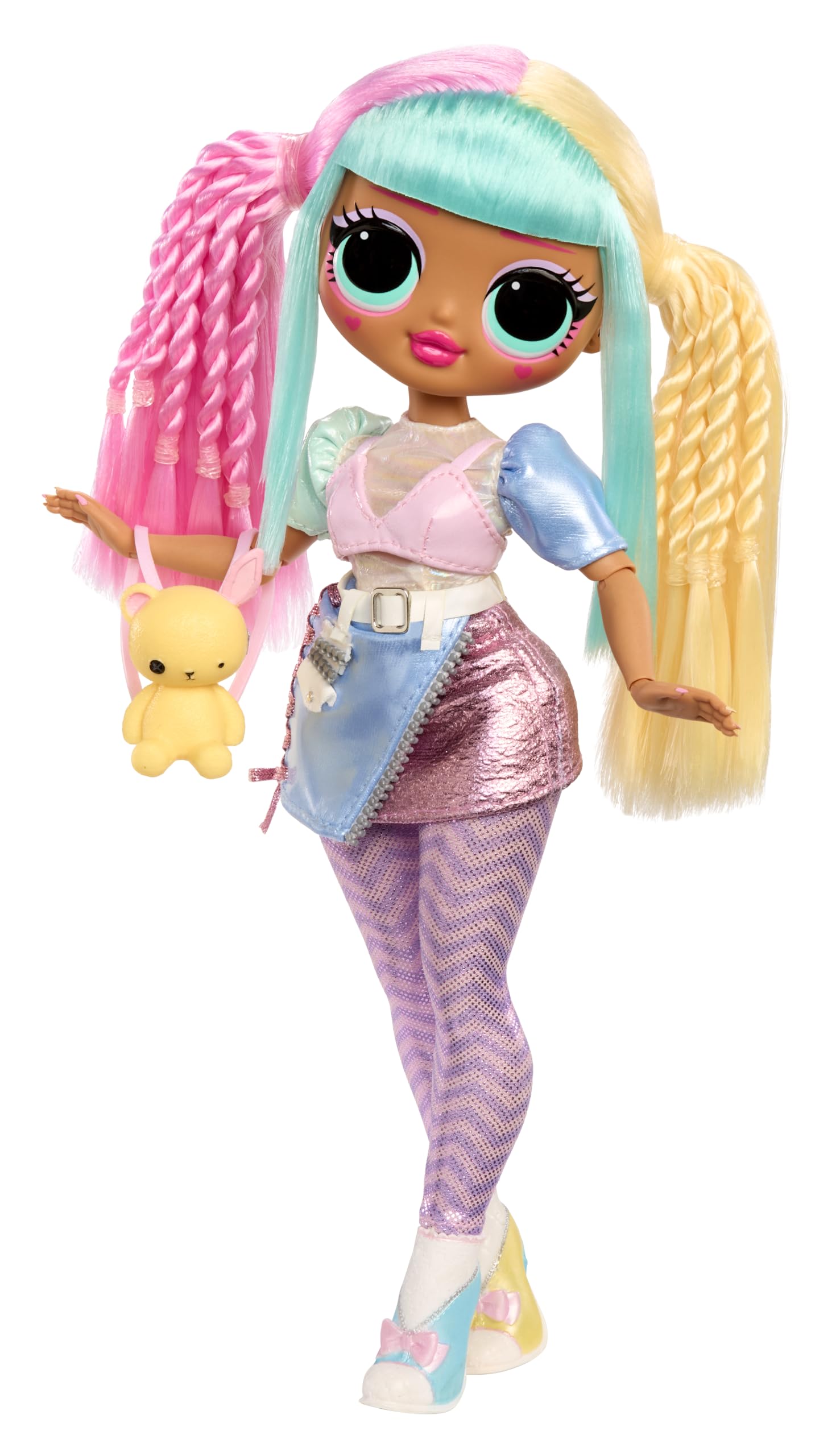 L.O.L. Surprise! OMG Doll Candylicious wearing stylish outfits, showcasing vibrant colors and fun accessories.