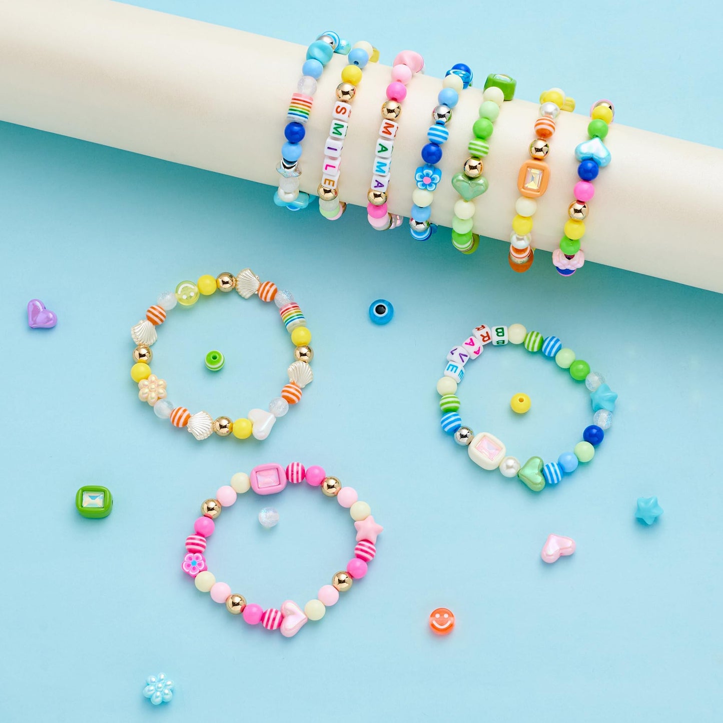 TOVABA Bracelet Making Kit for Adults & Kids – Beads, Charms, and Alphabet Beads for DIY Jewellery – Fun Craft Kit for Creating Custom Bracelets, Necklaces & More