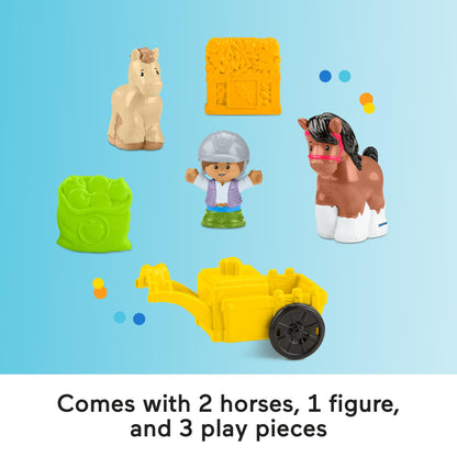 Fisher-Price Little People toddler toy stable playset with friendly horses, figures, accessories, and sound features for kids 1+ years