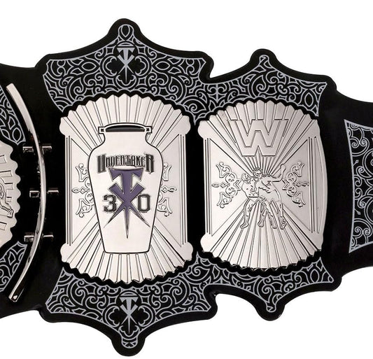 Octal Sports - UnderTaker 30-Years Signature Championship Title Belts Adult Size Upto 46" Wrestling Replica 2mm Gold Coated Leather Base (Black)