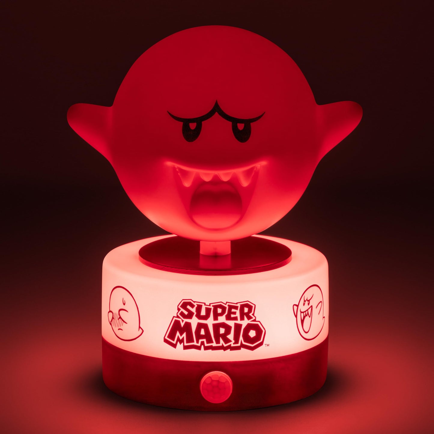 Paladone Super Mario Boo motion sensor night light with LED security alarm, ideal for kids' bedrooms and teen room decor.