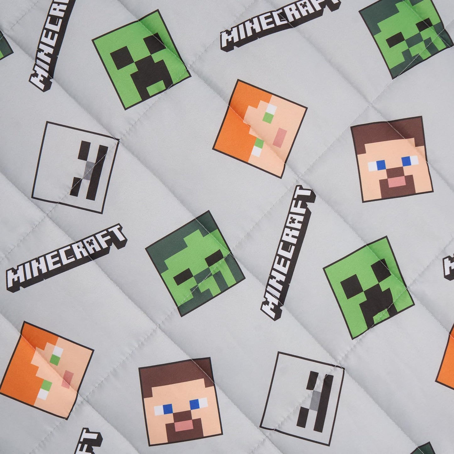 OHS Minecraft Blanket Weighted for Adults 3kg, Microfibre Reversible Calming Blanket Sleep Therapy Anxiety Relief Minecraft Gifts Heavy Blankets, Grey - 150 x 100cm