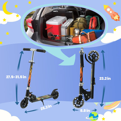 TENBOOM Scooter for Kids Ages 4-7, 2 Wheels Light Up Gift Scooters for Girls Boys Ages 6-12, Easy Folding Kids Scooter with 3 Levels Adjustable Handlebar and Rear Brake