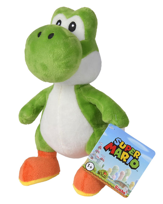Super Mario Yoshi 12864 plush toy, 20 cm, soft green plush figure from Nintendo's Super Mario series, suitable for cuddling and display