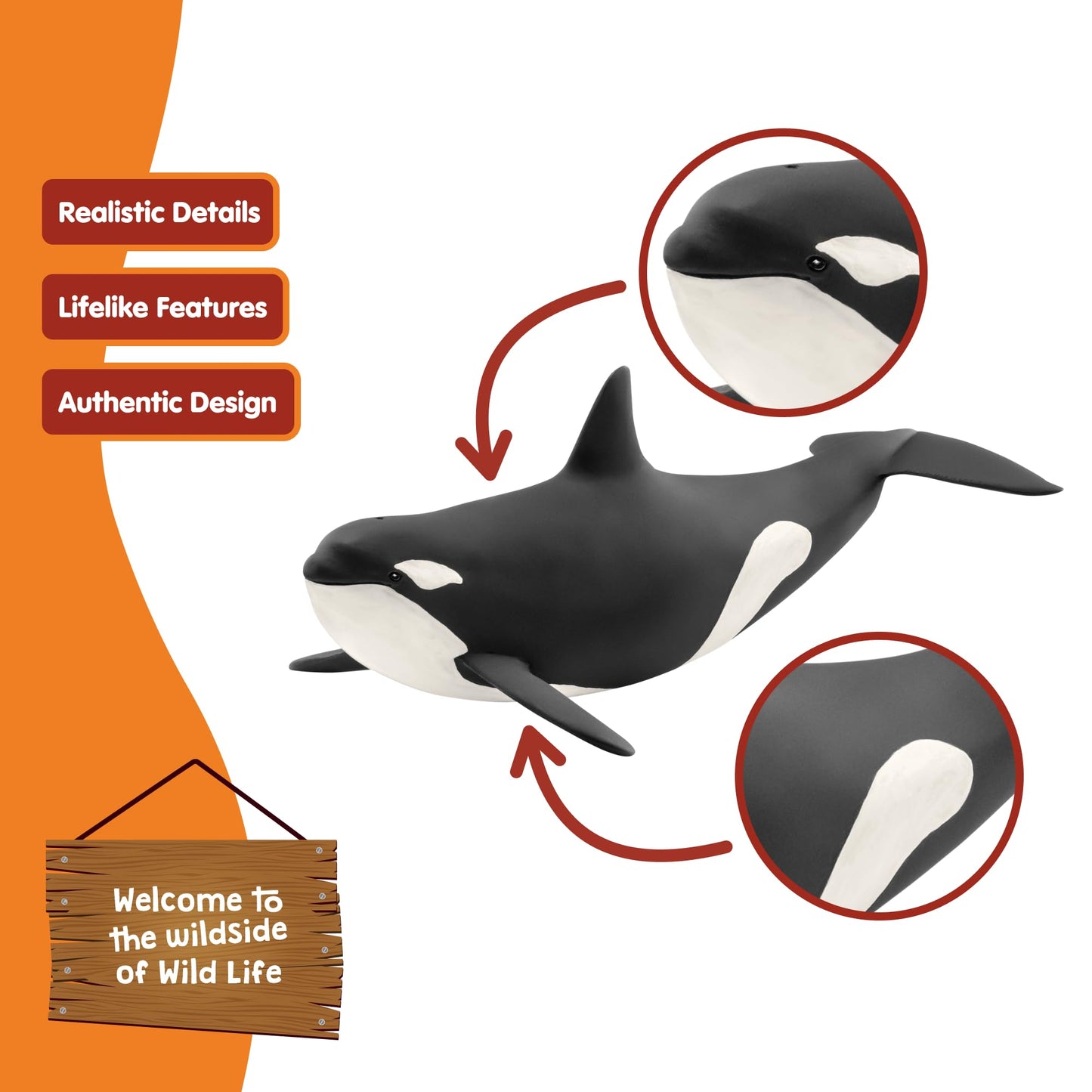 SCHLEICH Wild Life, Animal Figurine, Animal Toys for Boys and Girls 3-8 Years Old, Killer Whale, Ages 3+