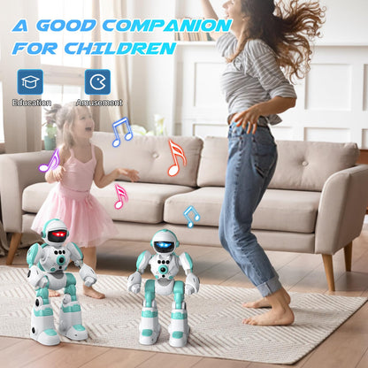 SIMREX Kids Robot Toys, Remote Control Robot, Programmable with Recorded Voice Music Dance Gesture Control, Gift for Toddler Boys and Girls