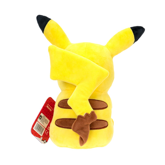 8-inch Pokémon Pikachu plush toy with bright yellow color and cute facial features, perfect for collectors and fans.