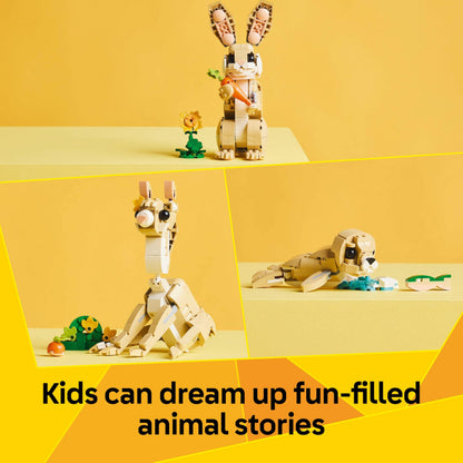 LEGO Creator 3in1 Cute Bunny toy with interchangeable designs as a llama and seal, ideal for creative play.