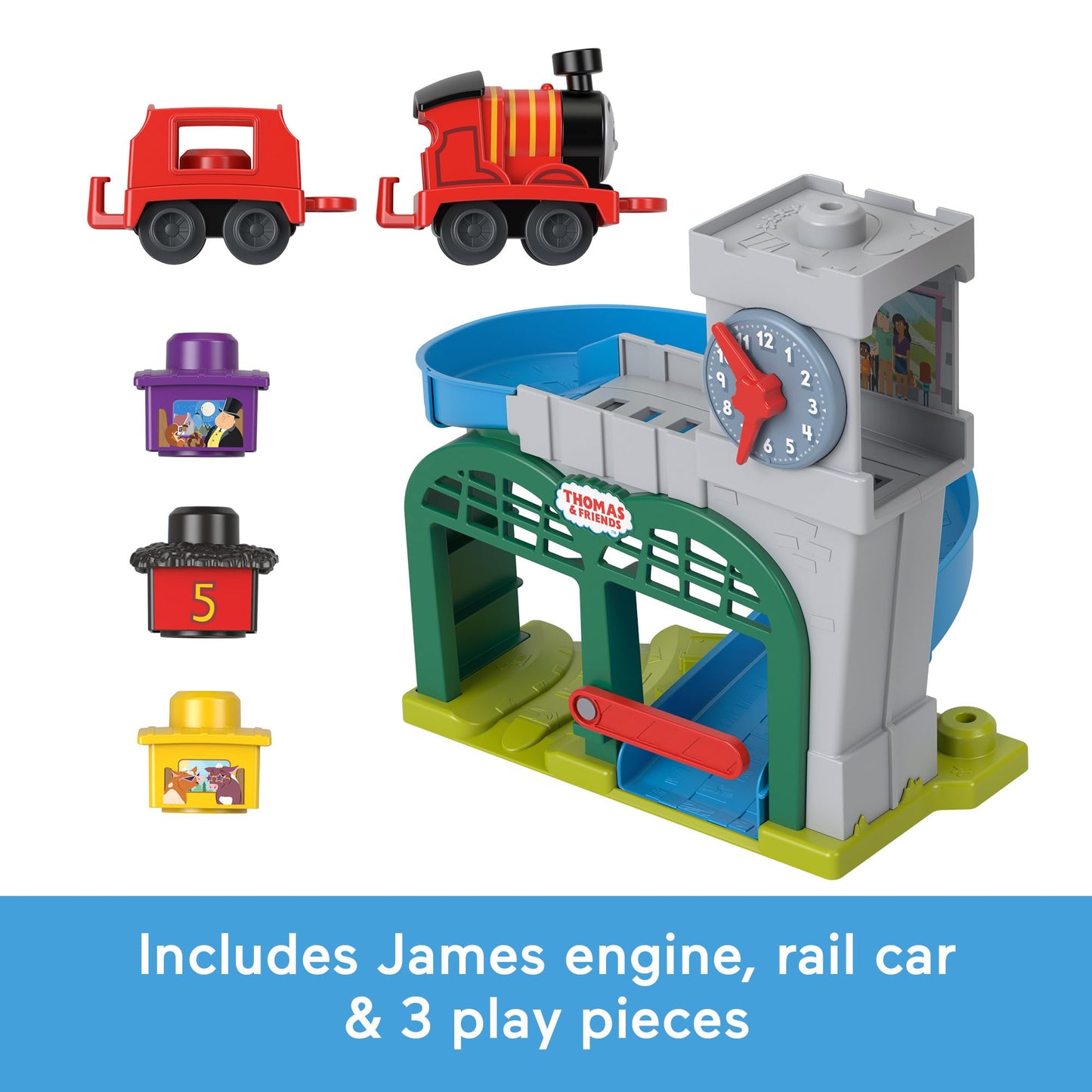 Thomas & Friends Toddler Toy My First Knapford Station Train Playset with Stack & Wobble Cargo for Kids Ages 18+ Months, HXW24