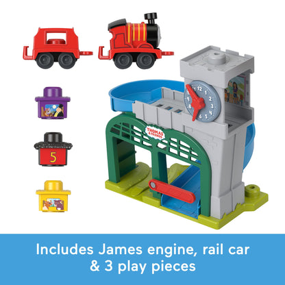 Thomas & Friends Toddler Toy My First Knapford Station Train Playset with Stack & Wobble Cargo for Kids Ages 18+ Months, HXW24