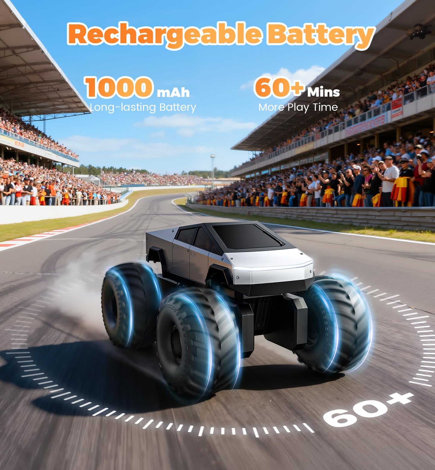 ENEPHE 1:16 amphibious remote control monster truck, waterproof 4WD off-road RC car for kids, suitable for boys and girls ages 5+.