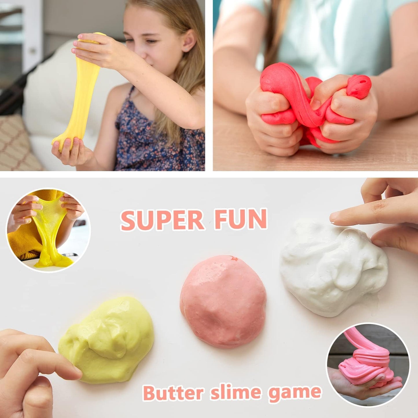 Kaoerdce 45-pack butter slime kit with colorful soft, non-sticky slime for kids, stress relief, party favors, and classroom gifts.