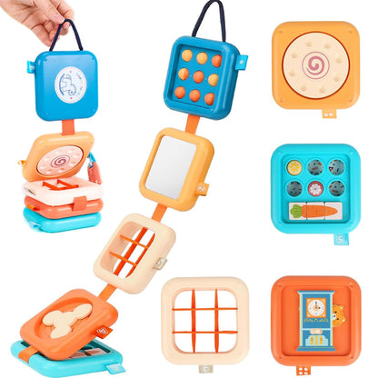 Toddler Travel Toys,Activity Cube,Baby Busy Board,Travel Toys for Toddlers on Plane, Montessori Activity toys, Baby Busy Cube,Sensory Educational Developmental Learning Toys for Boys Girls Gift