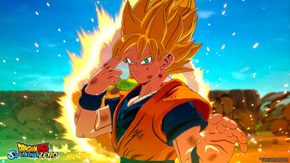 PlayStation 5 game disc for Dragon Ball: Sparking! ZERO by Bandai Namco, featuring vibrant anime-style artwork on the cover.