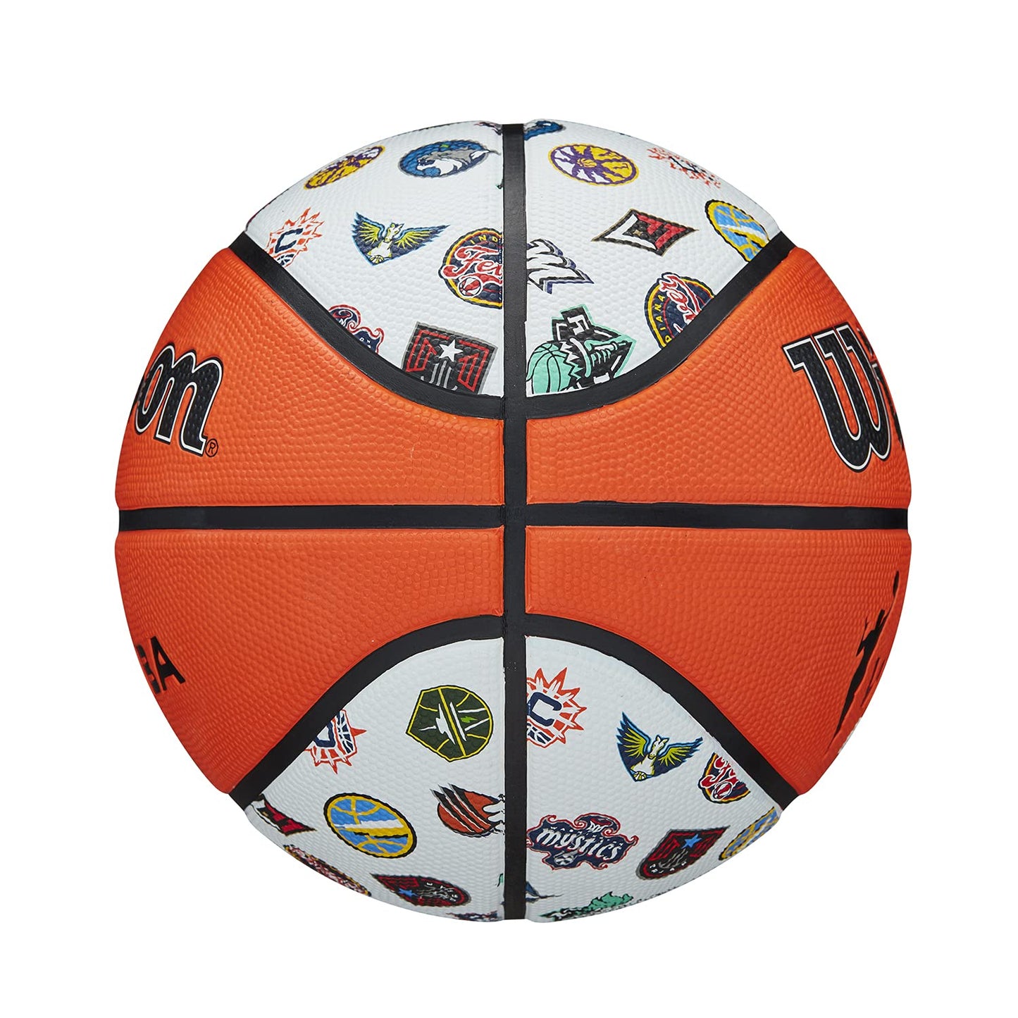 Wilson Basketball WNBA ALL TEAM, Outdoor, Rubber, Size: 6, Brown/White
