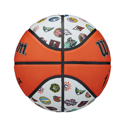 Wilson Basketball WNBA ALL TEAM, Outdoor, Rubber, Size: 6, Brown/White