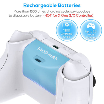 FYOUNG white vertical charging and cooling station for Xbox Series S with rechargeable batteries, fan, and headset holder.