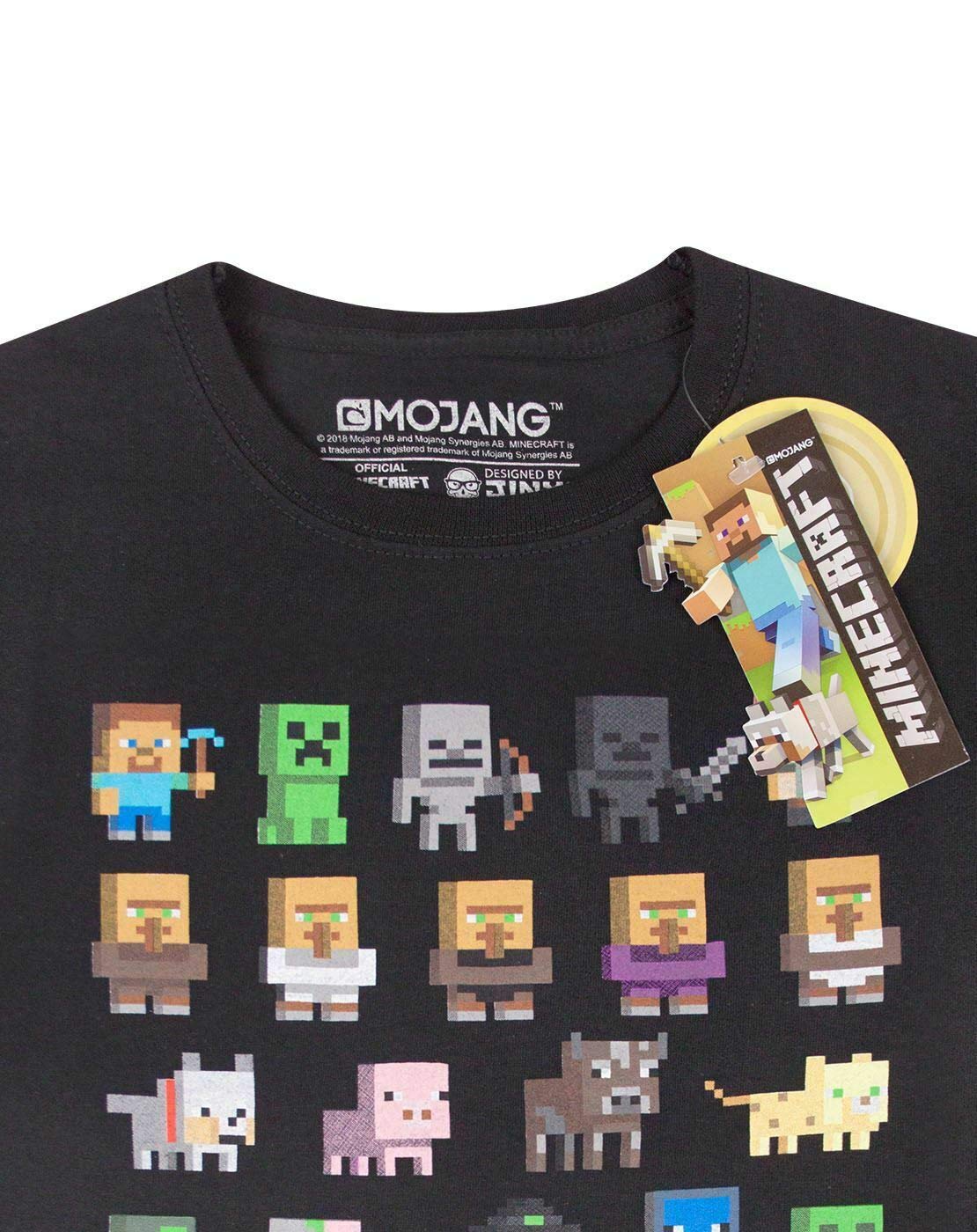 Minecraft Sprites Boys' Short-Sleeved T-Shirt - Black - 6-7 Years
