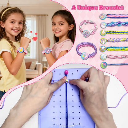 KuflooQ Friendship Bracelet Making Kit for 6-15 Year Old Girls, Craft Kits for Childs, DIY Christmas Gifts for Girls, Weaving Loom Kit Toys for Kids