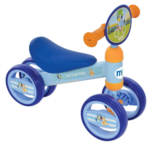 Bluey Officially Licenced Ride On Toy for Ages 1+ | Boys or Girls Kids Childrens Deluxe Bobble Toddler Push Scooter | Foot to Floor Baby Bike | Blue