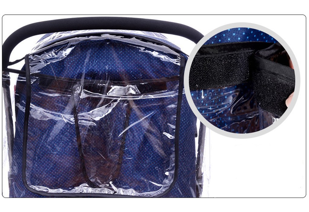 Universal Stroller Rain Cover for Pushchair Buggy Pram Baby Travel Weather Shield Rainproof Dustproof Windproof Rain Cover with Canopy and Zipper Door
