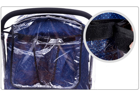 Universal Stroller Rain Cover for Pushchair Buggy Pram Baby Travel Weather Shield Rainproof Dustproof Windproof Rain Cover with Canopy and Zipper Door