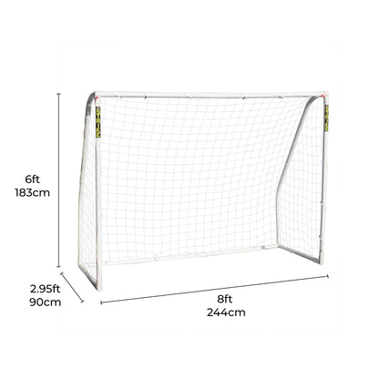 JSH Football Goal | All Weather UPVC Football Goals | Kids Garden Target Net Posts | Easy Assemble | Perfect for Training, Practice & Play | 8ft x 4ft, 8ft x 6ft or 12ft x 6ft (8ft x 6ft)