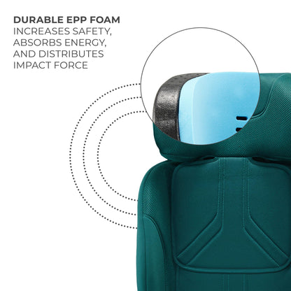 Kinderkraft XRIDER2 Infant Car Seat with Base, Isofix, I-Size 40-125 Cm, from Birh to 7 Years, Reclining, 360 Degree, Safety Systems, Travel Comfort, Green