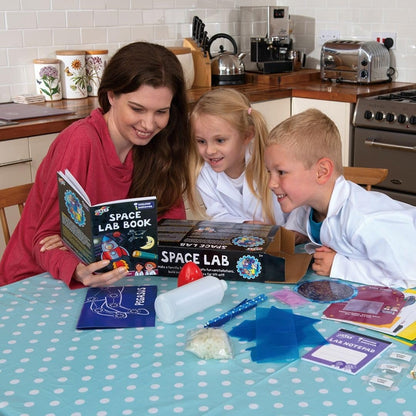 Galt Space Lab STEM craft kit for kids with experiments like constellations and rocket launching, suitable for children aged 6 and up.