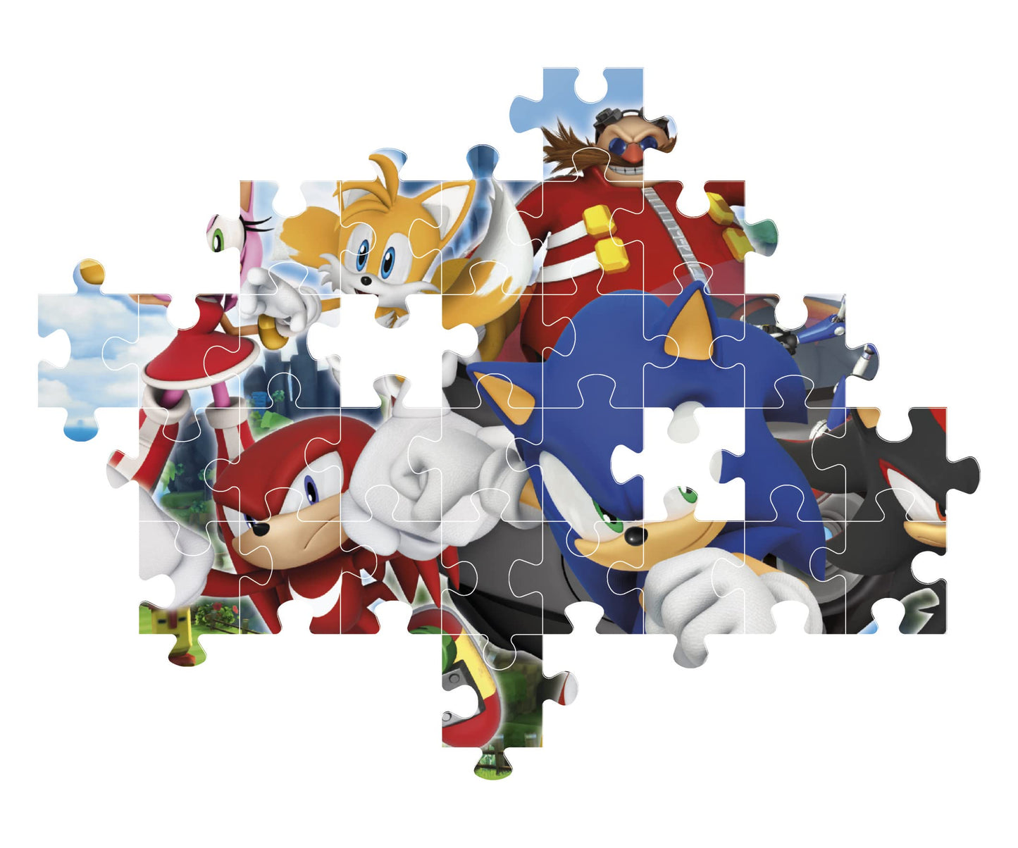 Clementoni - 27159 - Supercolor Puzzle Sonic - 104 Pieces - Jigsaw Puzzle For Kids Age 6 - Made In Italy
