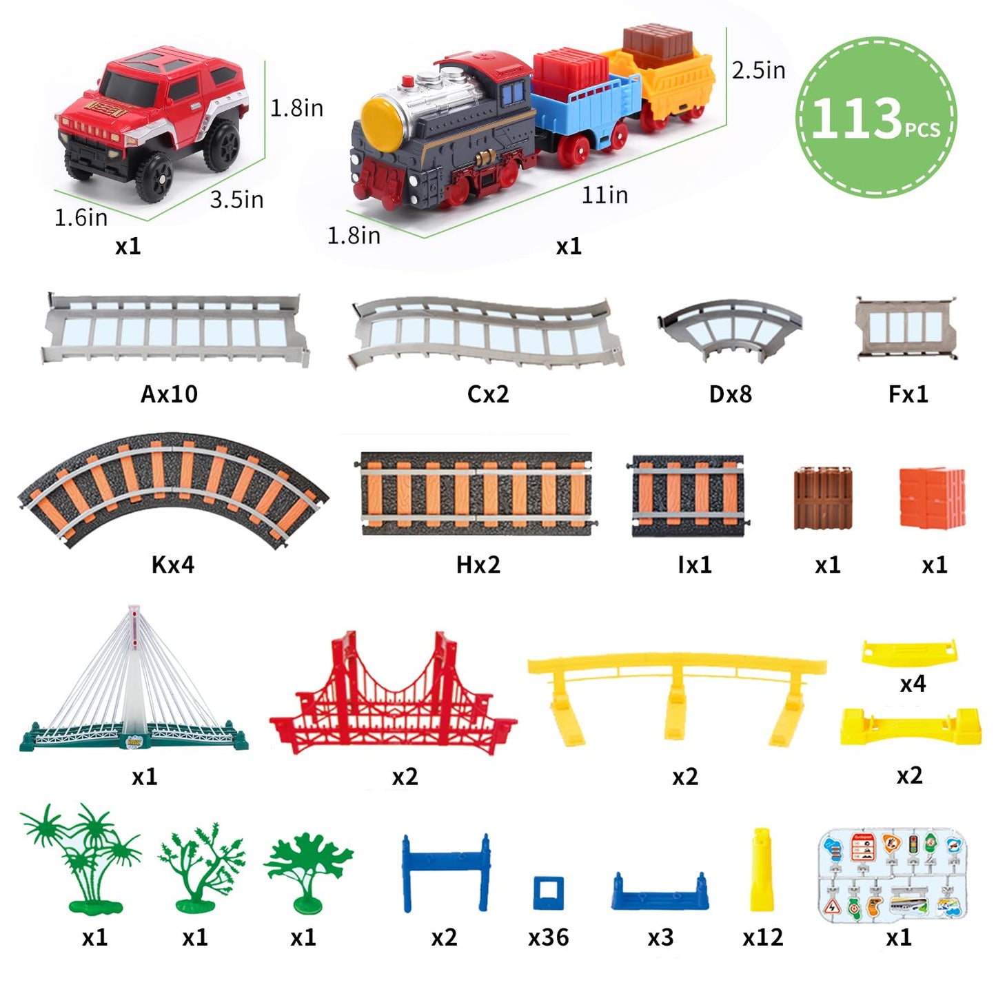 Electric Toddler Train Set Toy, Battery Powered Railway Train Track Toy Playset，Great Christ Gift for Kids Ages 3 4 5, Boys and Girls
