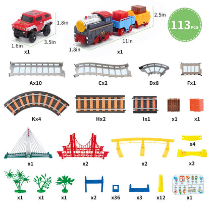 Electric Toddler Train Set Toy, Battery Powered Railway Train Track Toy Playset，Great Christ Gift for Kids Ages 3 4 5, Boys and Girls