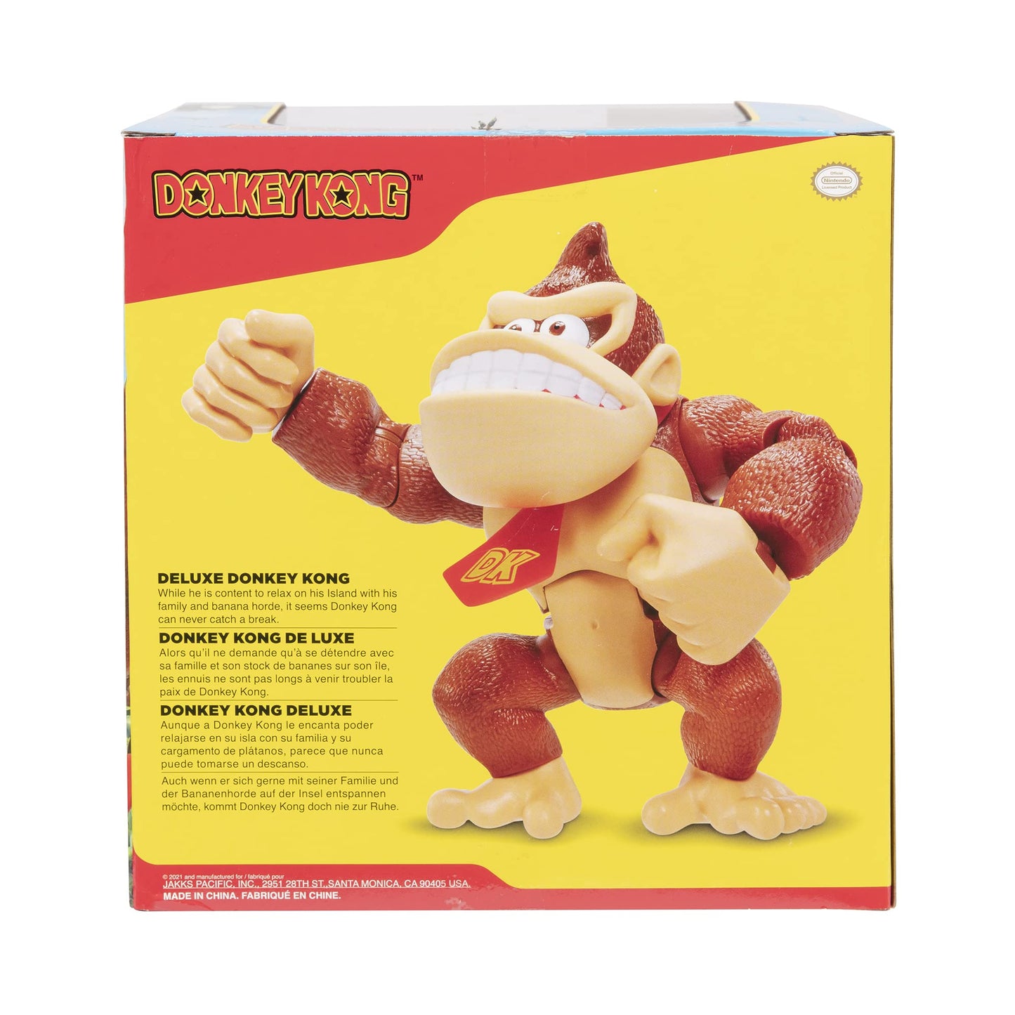 Super Mario brand Donkey Kong action figure, 6-inch tall, posable, for play or display, suitable for kids and collectors.