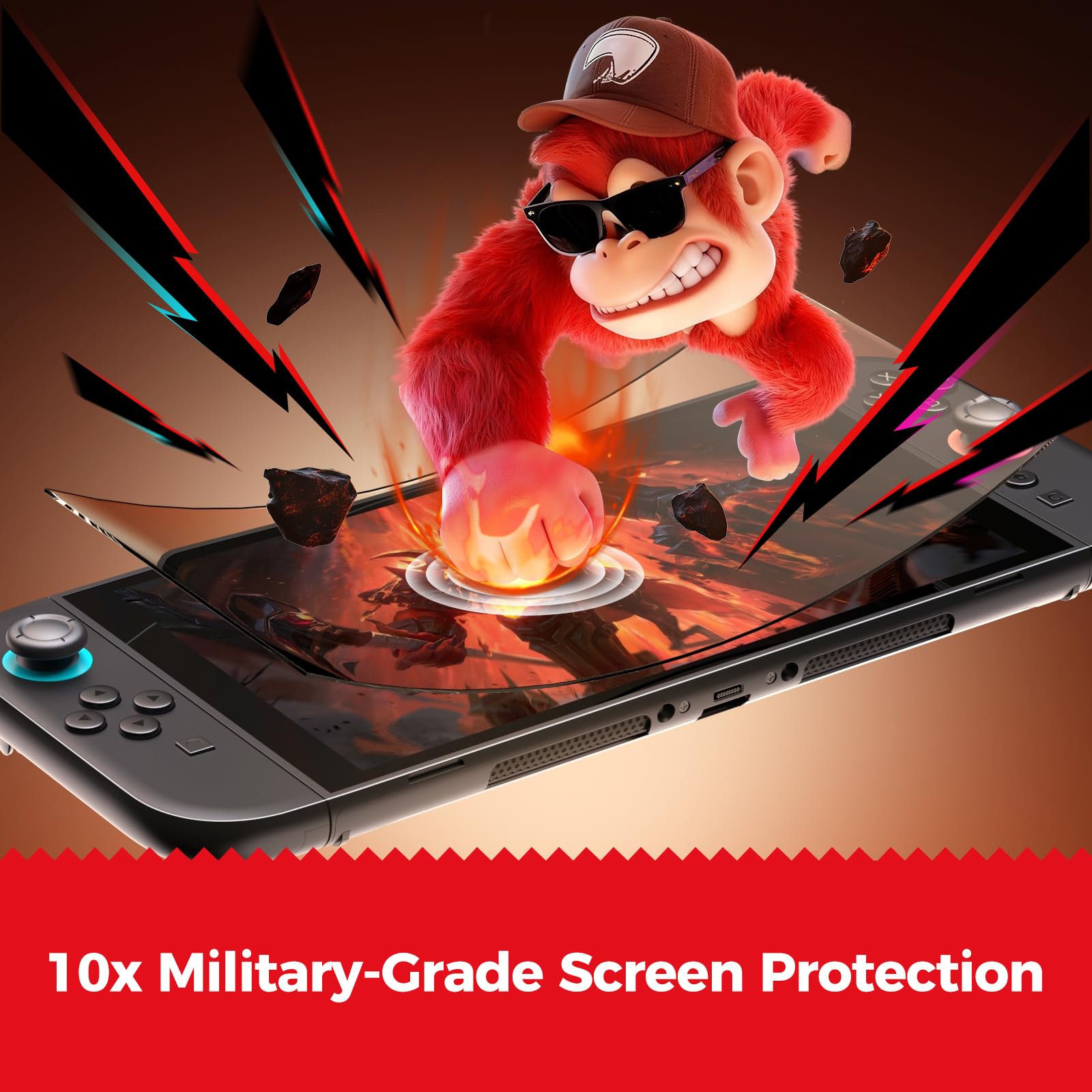 NEWDERY Nintendo Switch 2 screen protector, 9H tempered glass, full coverage, anti-scratch, anti-fingerprint, easy bubble-free install