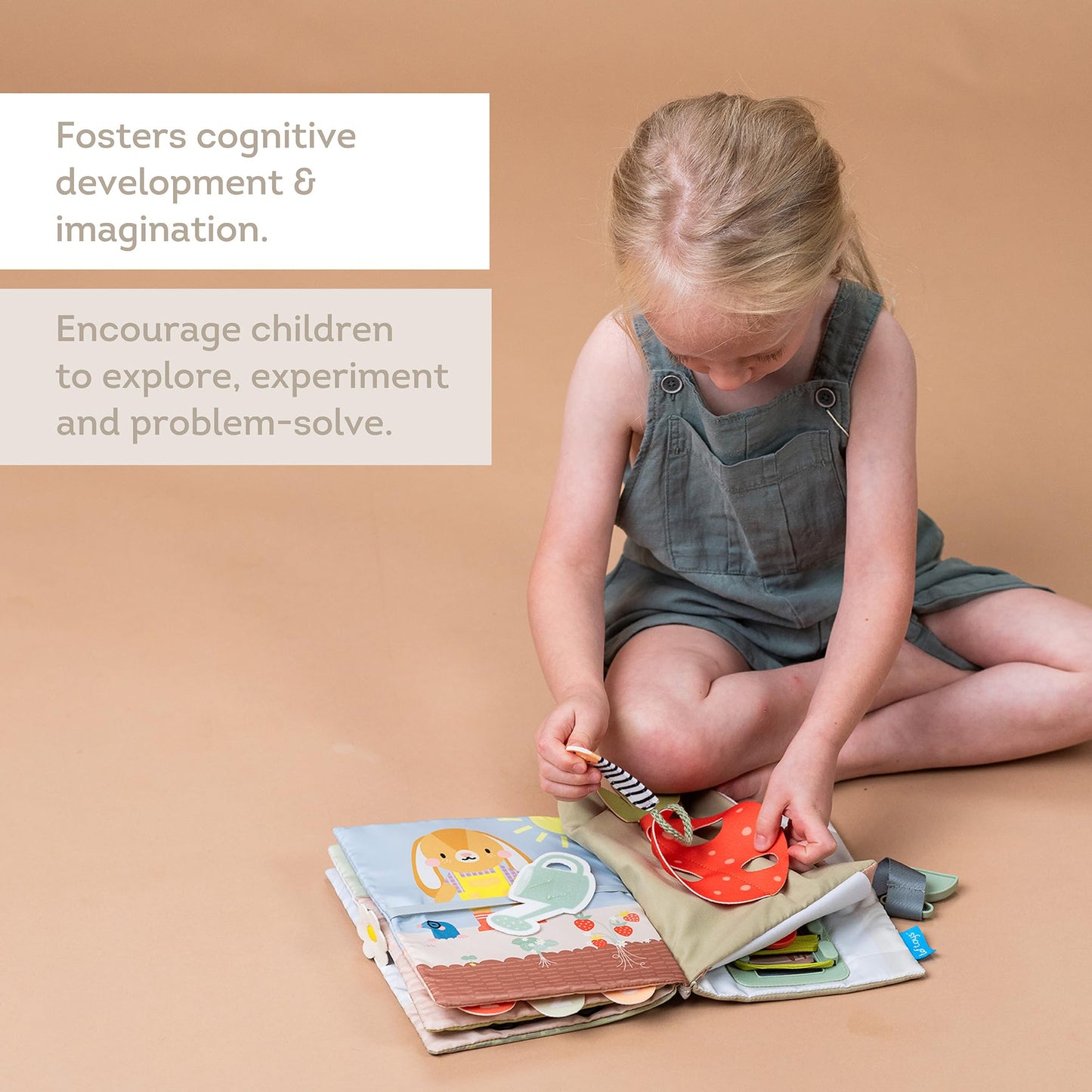 Taf Toys My First Busy Book. Baby Activity Book, Soft Cloth Touch & Feel Book for Toddlers. Montessori Busy Board. Early Learning Developmental Toy, Sensory Play. Suitable for Boys & Girls 18 months +