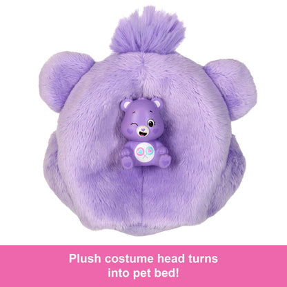 Barbie Cutie Reveal Doll & Accessories, Care Bears Series with Share Bear Plush Costume & 10 Surprises Including Color Change & Mini Bear, JCN94