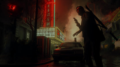 Alan Wake 2 Deluxe Edition PS5 game case with artwork and branding from Epic Games, featuring the game's title and cover art.