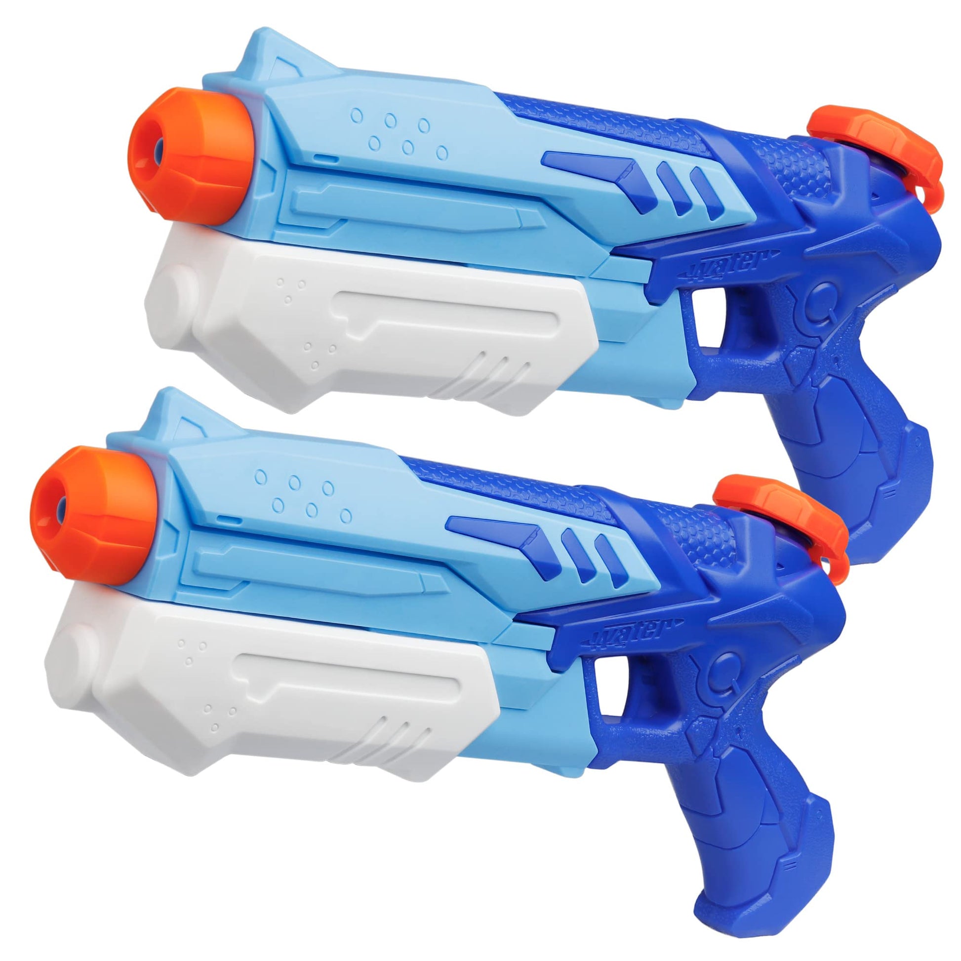 D-FantiX water guns for kids and adults, two-pack super soaker squirt guns with 300cc long-range water spray for summer play