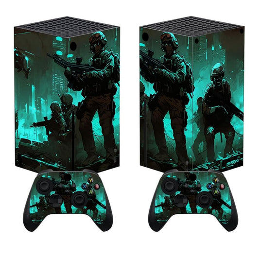 playvital custom vinyl skin for Xbox Series X console and controller featuring Fearlessness design, with vibrant decal and sticker details