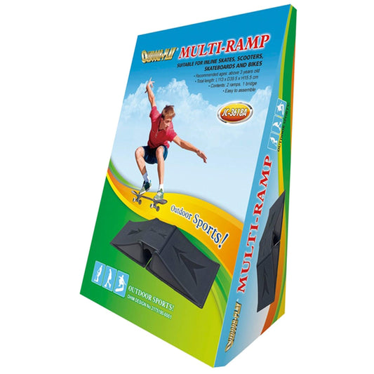 ChooSe Outdoor Play Ramp - Black Plastic Multi Ramp - 55 x 40.99 x 21 cm - 50 kg Load Capacity