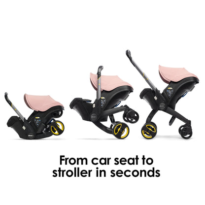 Doona+ Baby Car Seat & Travel Stroller Blush Pink - Convertible 0+ Car Seat and Pram with 5 Point Safety Harness - Ergonomic Pushchair and Travel System - ISOFIX Base Sold Separately