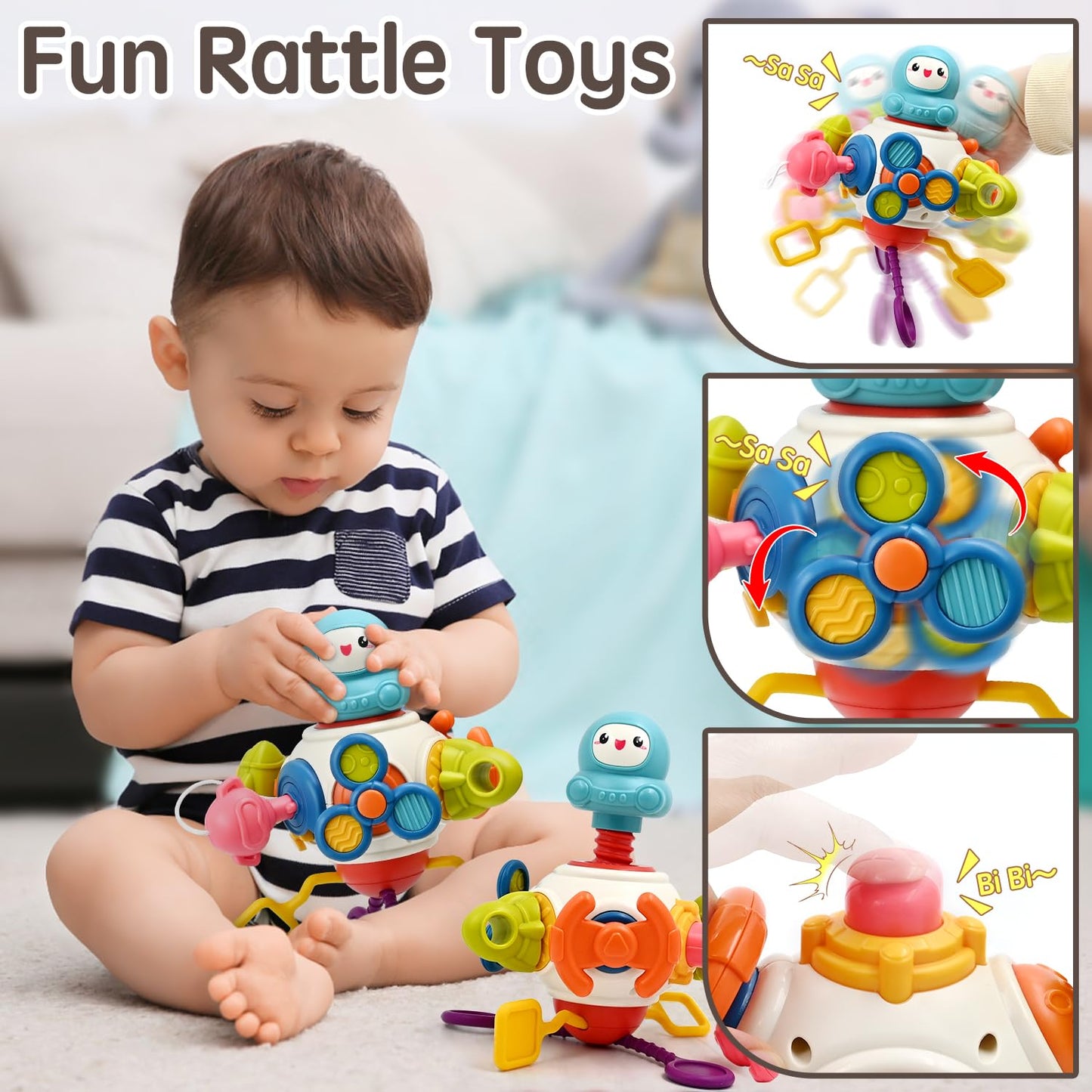 AiTuiTui Baby Montessori Toys for 2 3 Years Boys Girls, Activity Cube Sensory Toys for Toddlers Travelling, Motor Skills Busy Cube Toy for 18 Months Infant Birthday Gifts