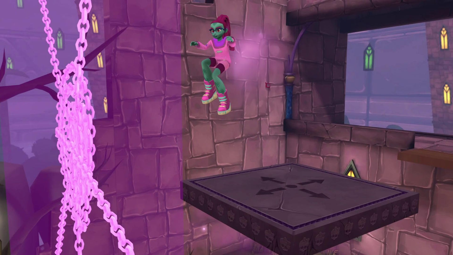 Monster High Skulltimate Secrets Switch game by Outright Games, featuring colorful monster characters and vibrant packaging.