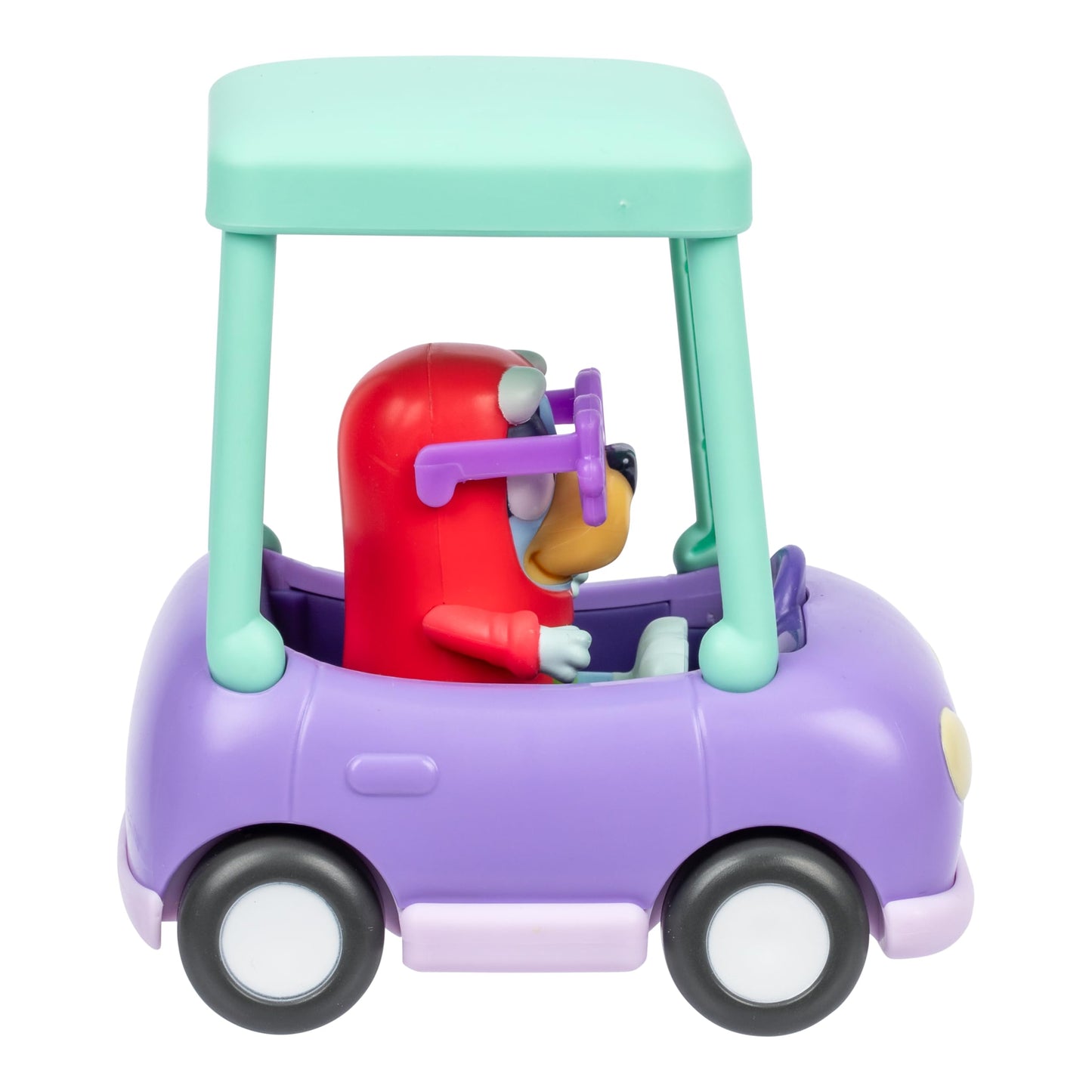 Bluey Hit The Road And Her Friends In This Cute Little Vehicle! Ride Along In Grannies Car with Janet, This Vehicle Fits One 6-7.6 CM Articulated Janet Figure Inside