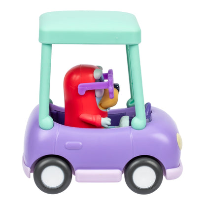 Bluey Hit The Road And Her Friends In This Cute Little Vehicle! Ride Along In Grannies Car with Janet, This Vehicle Fits One 6-7.6 CM Articulated Janet Figure Inside