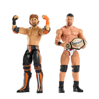 Mattel WWE Main Event Showdown Action Figures 2-Pack with Accessory, Series #24 LA Knight vs Logan Paul Collectible Set, 6-inch, JHJ55